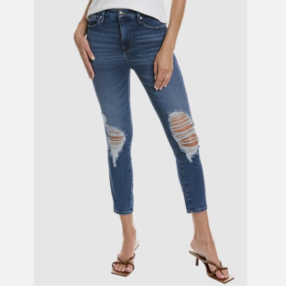 Good American Good Waist Cropped Jeans (Size 2/26)